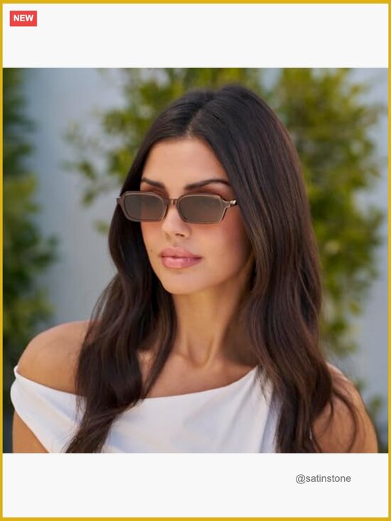 90s Compact Rectangular Sunglasses with Anti-Reflective Lenses main image 4